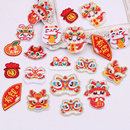 刺绣龙头福袋醒狮招财猫扇子布艺贴片 diy头饰服饰材料饰品配件