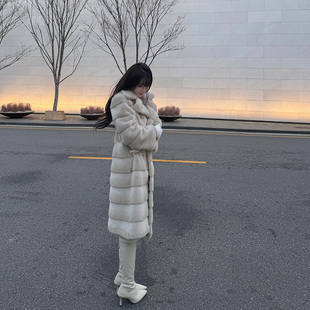 Liuu嘻嘻阿轻奢风贵气毛绒塔外套女暖冬保暖包裹性好长款毛毛上衣