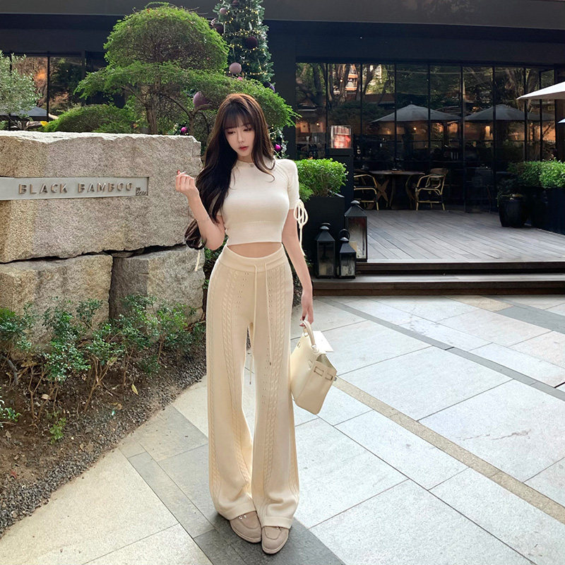 Liuu嘻嘻阿韩版休闲慵懒风长裤女冬季节显瘦显腿长垂感抽绳直筒裤,女装/女士精品,休闲裤,淘宝优惠券,粉丝福利购,淘宝优惠卷