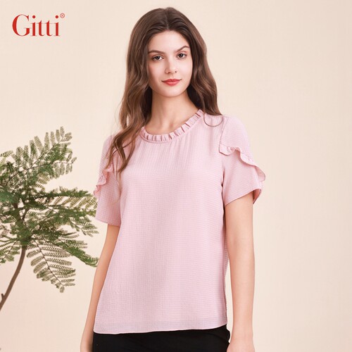 Gitti/吉蒂短袖花边拼接