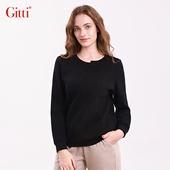 拼接拼色针织卫衣女棉宽松大码 Gitti 吉蒂秋款 显瘦上衣G255463