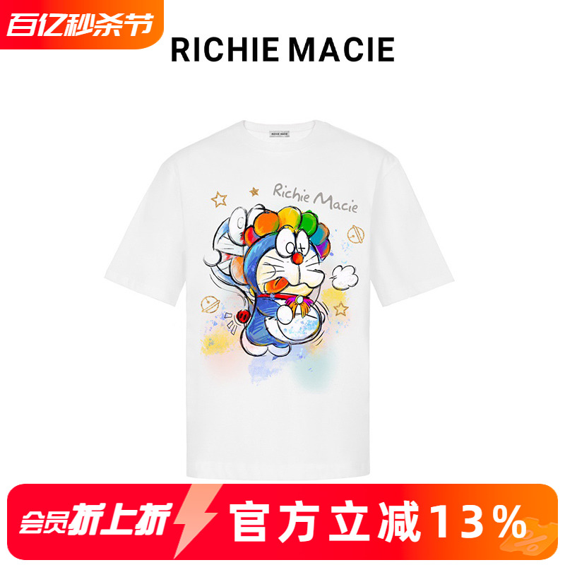 RichieMacie涂鸦印花反光短袖T