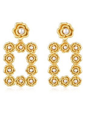 明星同款Le Loup山茶花耳环法式复古宫廷风耳饰高级耳坠潮ins