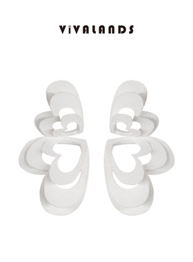 VIVALANDS耳环3D打印爱心耳环女小众设计高级感造型气质立体耳饰