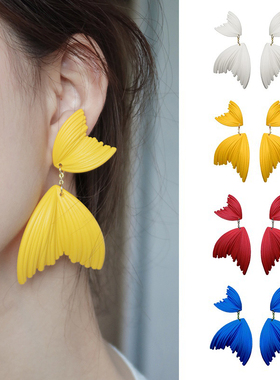 VIVALANDS明星同款彩色美人鱼姬耳环女小众度假风时尚网红ins夏季