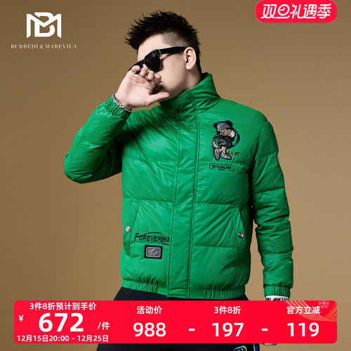 bm欧货大牌刺绣米奇立领羽绒服