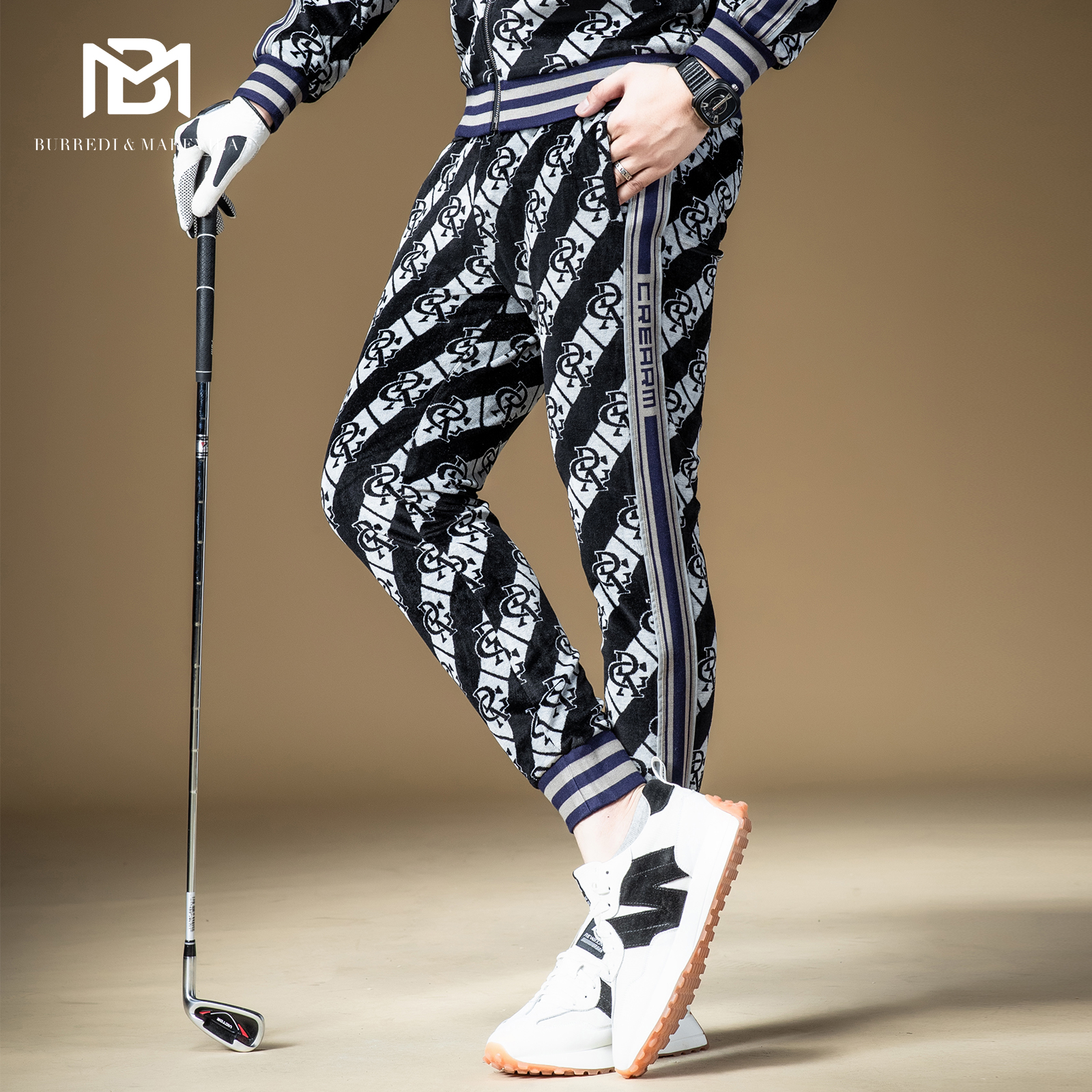 欧美格子韩版百搭九分束脚休闲裤