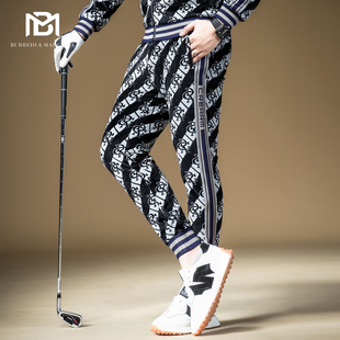 百搭潮牌九分束脚卫裤 男潮流韩版 子 欧美字母运动格子休闲裤 BM男士