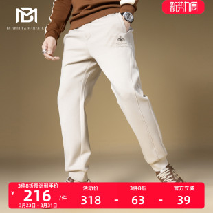 男2024新款 BM美式 潮牌星球徽章束脚运动卫裤 子男休闲裤 春秋 高街裤