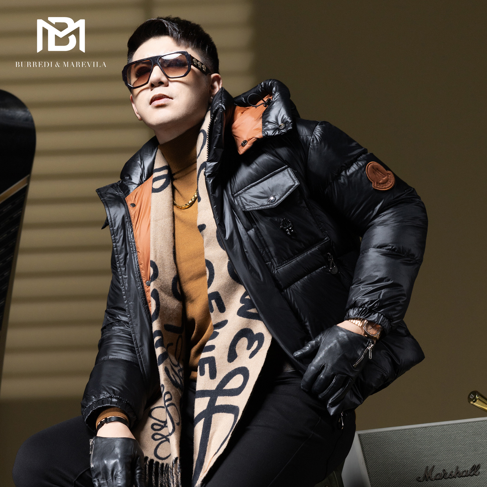 BM男士羽绒服冬季2024新款美式潮牌撞色内里设计感保暖外套面包服