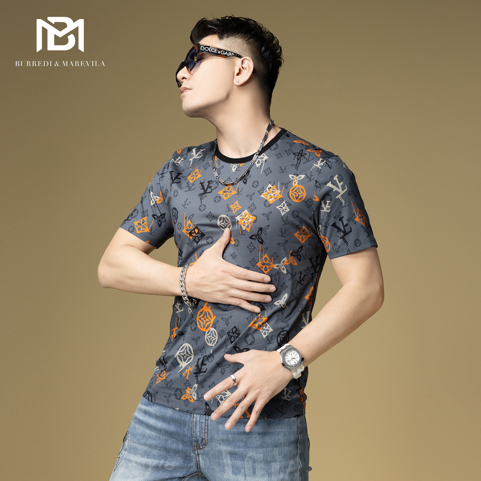 BM欧货轻奢复古老花短袖头像