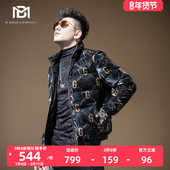 BM字母满花欧洲站高级感炸街羽绒服男潮牌亮面厚外套男士 冬季 保暖