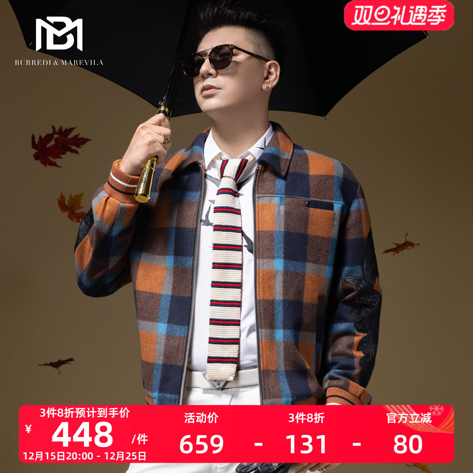 BM轻奢复古格纹休闲夹克