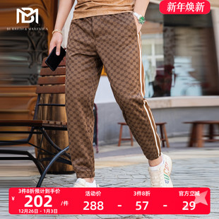 子 男潮牌复古满花痞帅运动休闲裤 BM欧货潮牌男装 高端复古满花卫裤