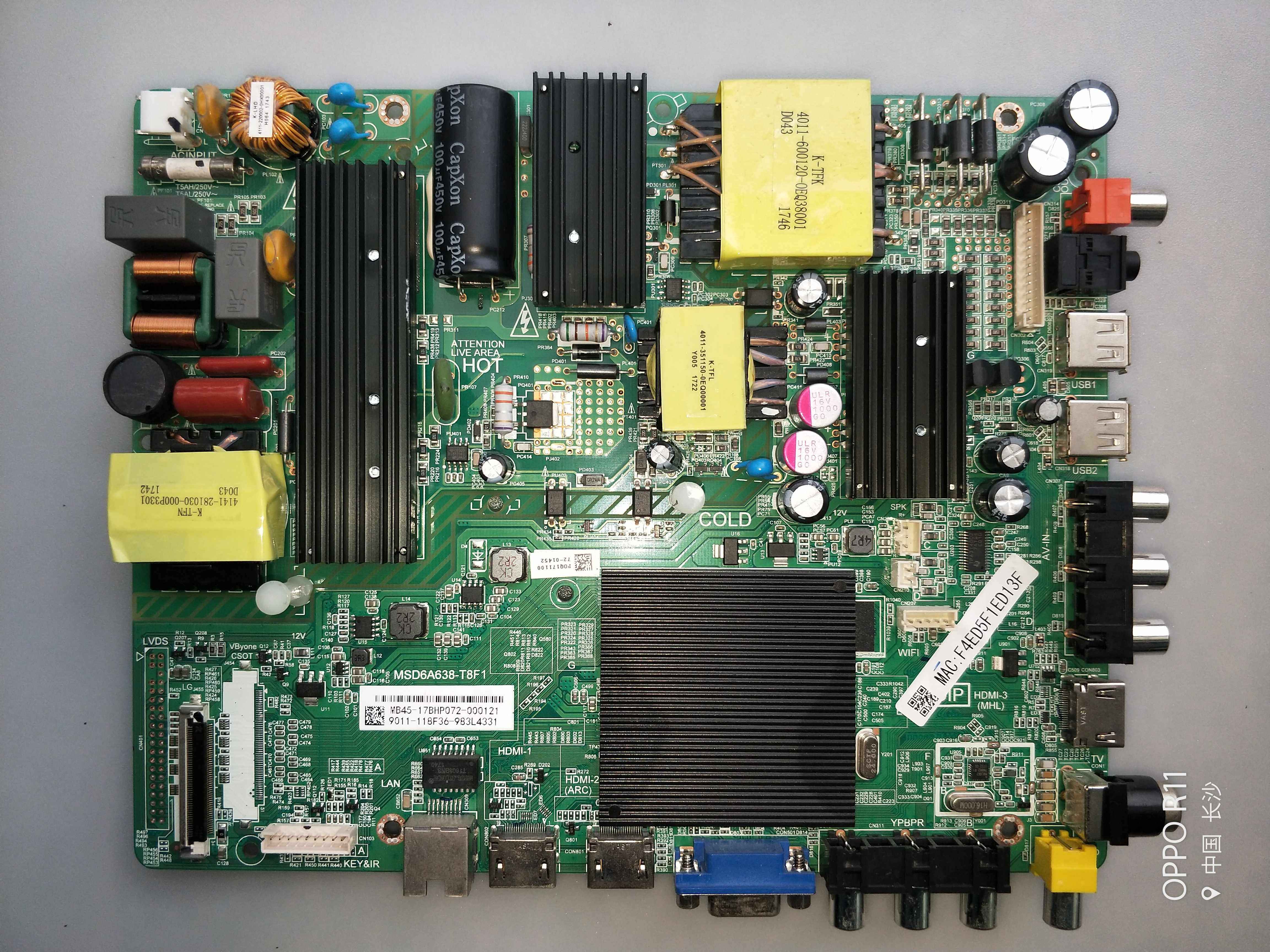 适用于飞利浦55PUF6092主板 MSD6A638-T8F1 4715-M638T8-A4232B01