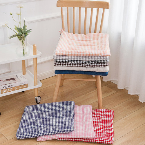 亚麻浙江简约四季椅垫千鸟格