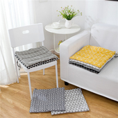 透气防滑办公室电脑薄款 简约日式 棉麻坐垫餐椅垫夏天季 座垫子北欧