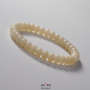 天然原生态苹果珠菩提根手串小尺寸单圈手链干磨籽7mm女男款文玩