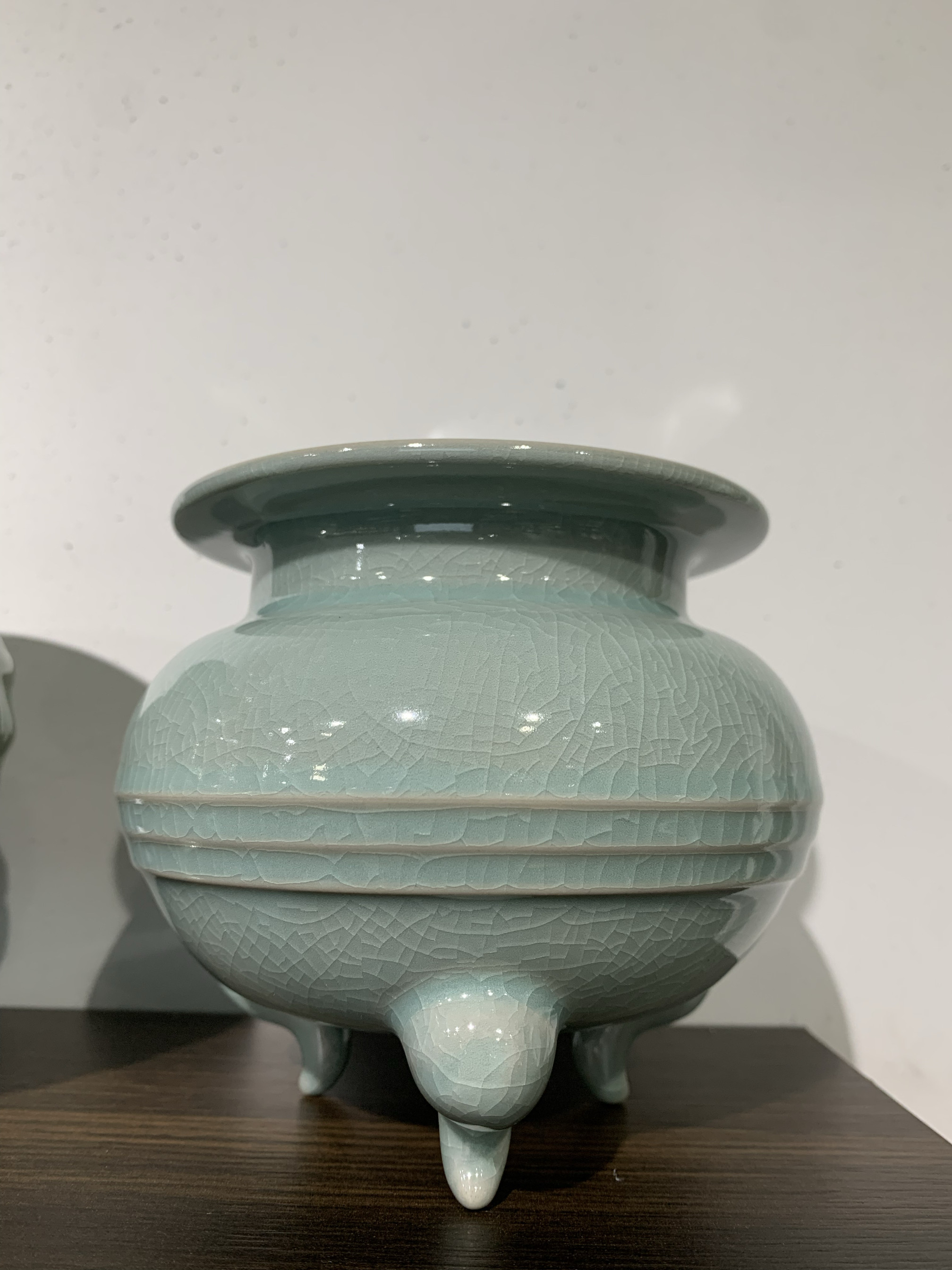 五代秘色瓷镂空香熏炉仿古瓷器古董古玩老货收藏真品汝瓷茶道香炉