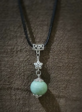 春暖花开，踏青出游，是时候打扮一下了天然原矿开片汝瓷专属首饰