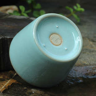特价 全手工支钉汝瓷茶杯可养开片天青功夫茶道茶具小杯子 普及款