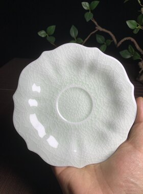 古代皇帝才能用的起！月白釉汝瓷碟子壶承杯垫开片纹路可以养颜色