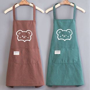 防污透气纯棉做饭定制时尚 工作服围腰 棉布新款 厨房围裙家用女薄款