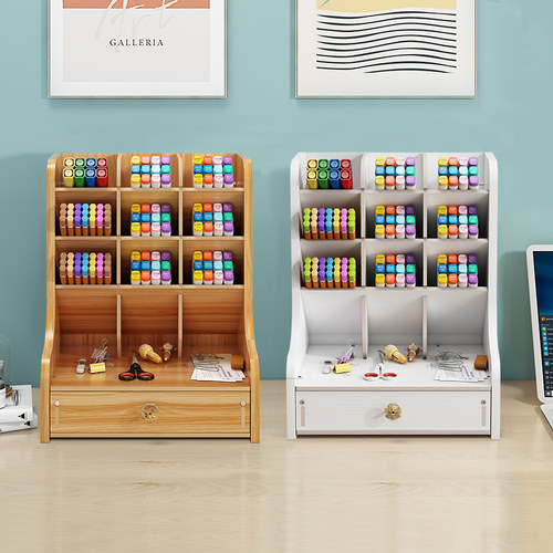 笔筒收纳盒小物件ins多格子木可爱彩笔画笔办公桌面美术生高颜值 - 封面