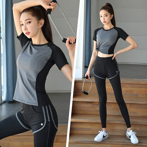 速干健身运动服套装女短袖专业晨跑步衣夏季薄款健身房瑜伽服2026
