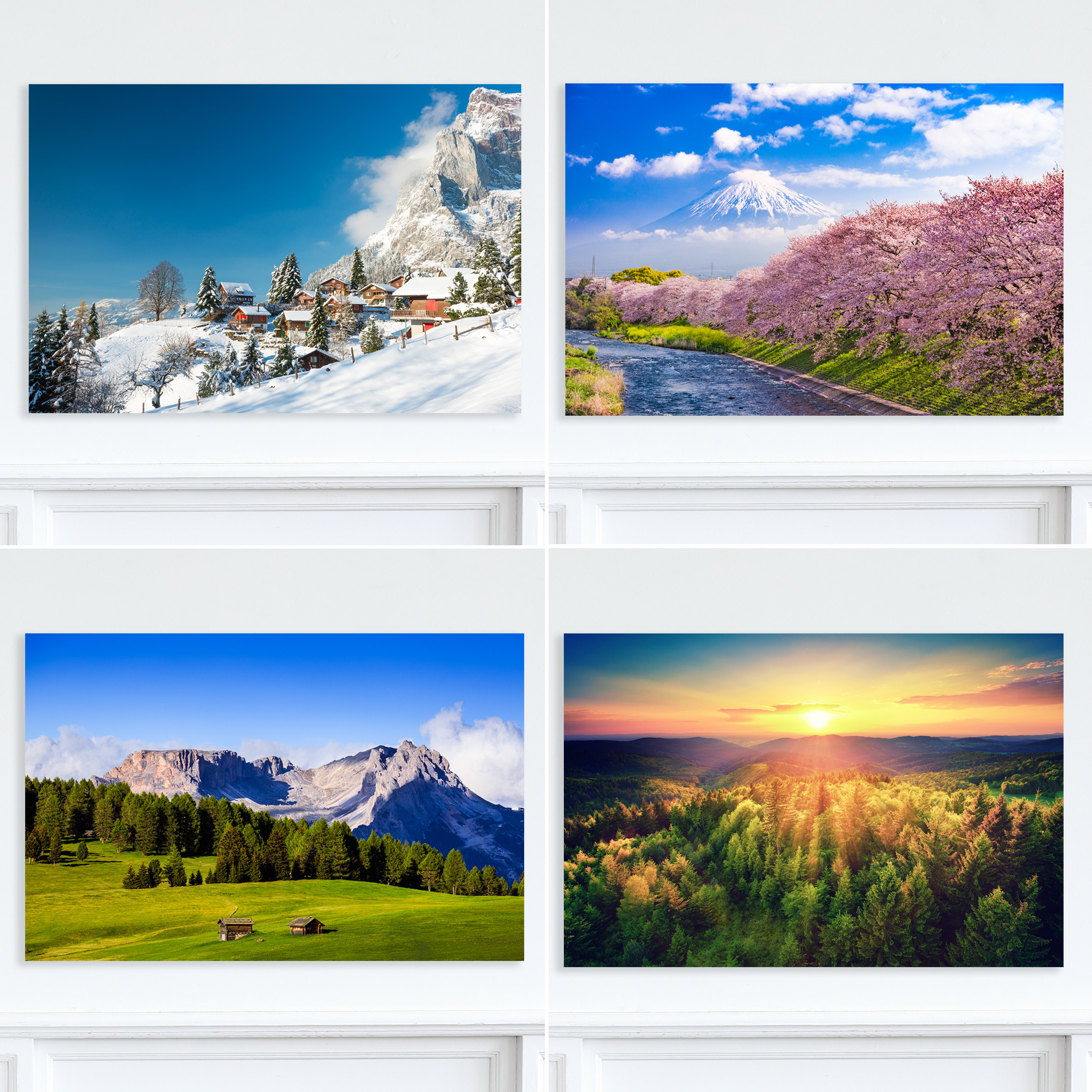 客厅贴画 风景海报 装饰画芯 山脉 草原 沙漠 自然风光 雪景