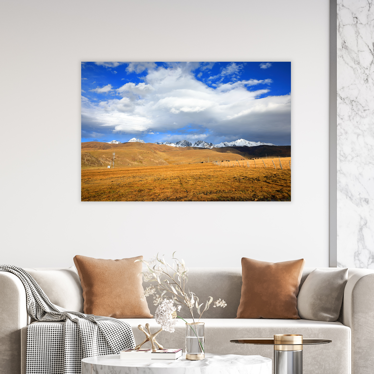 原创塔公草原 雅拉雪山装饰贴画 Original Snow Mountain Poster