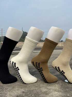 纯色男女中筒加厚毛巾底胶粒专业比赛训练防滑网眼耐磨足球长神袜