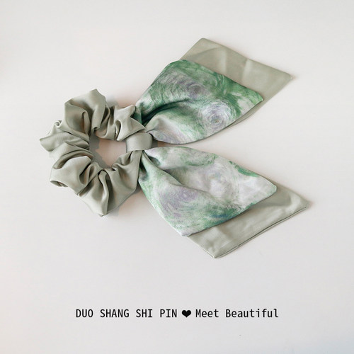 飘带发绳布艺蝴蝶结油画大肠发圈