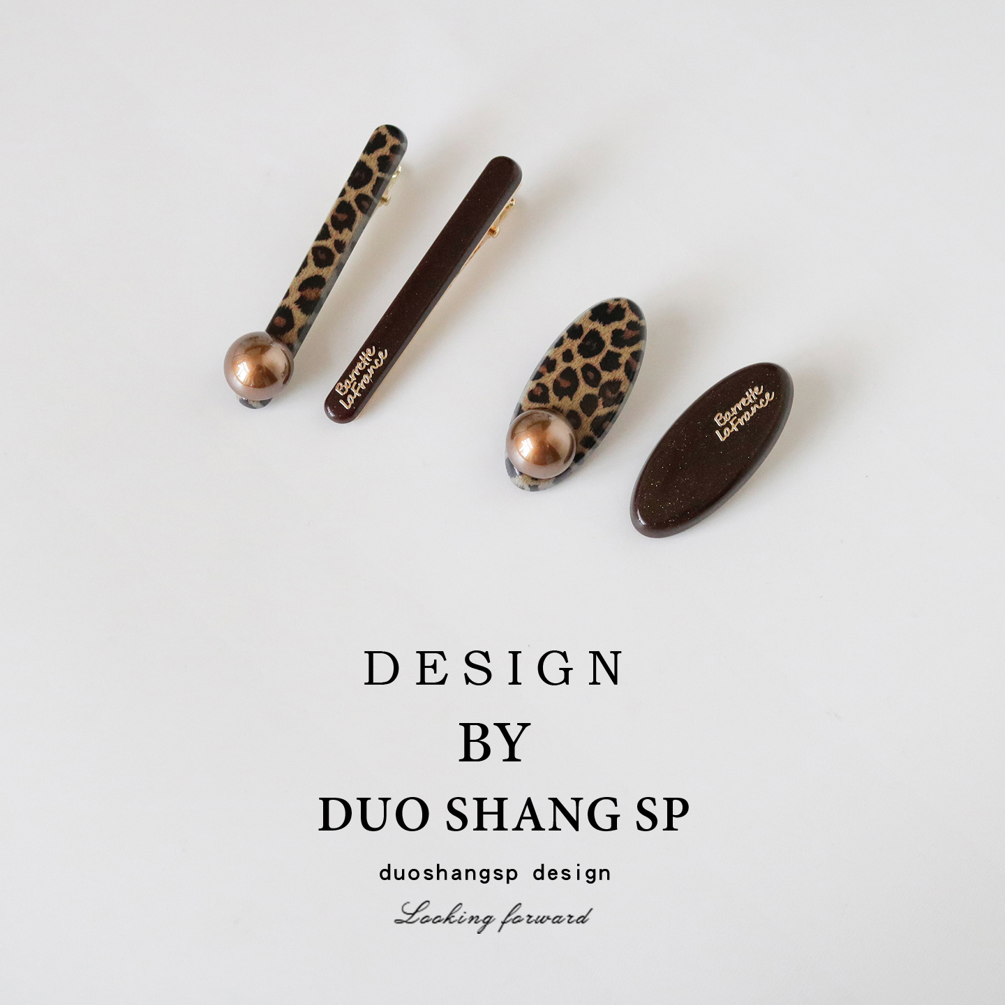 秋冬豹纹一字发夹高级感侧边夹子