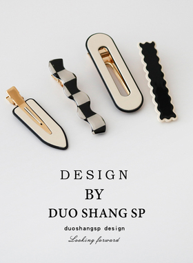 网红黑白棋盘格发夹无痕发卡碎发刘海侧边夹女韩国鸭嘴夹一字夹子