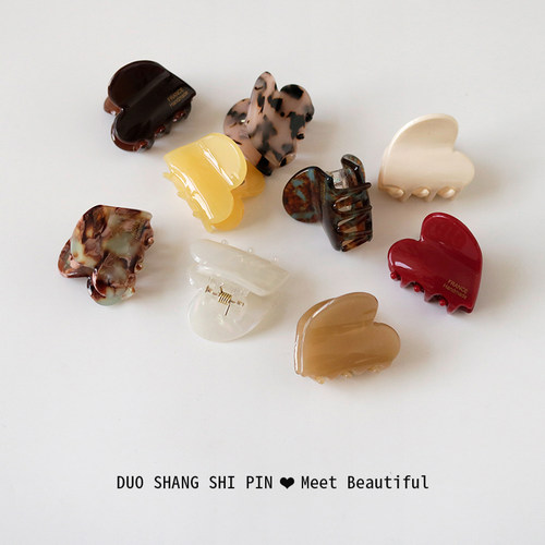 小号抓夹醋酸日韩字母桃心发夹