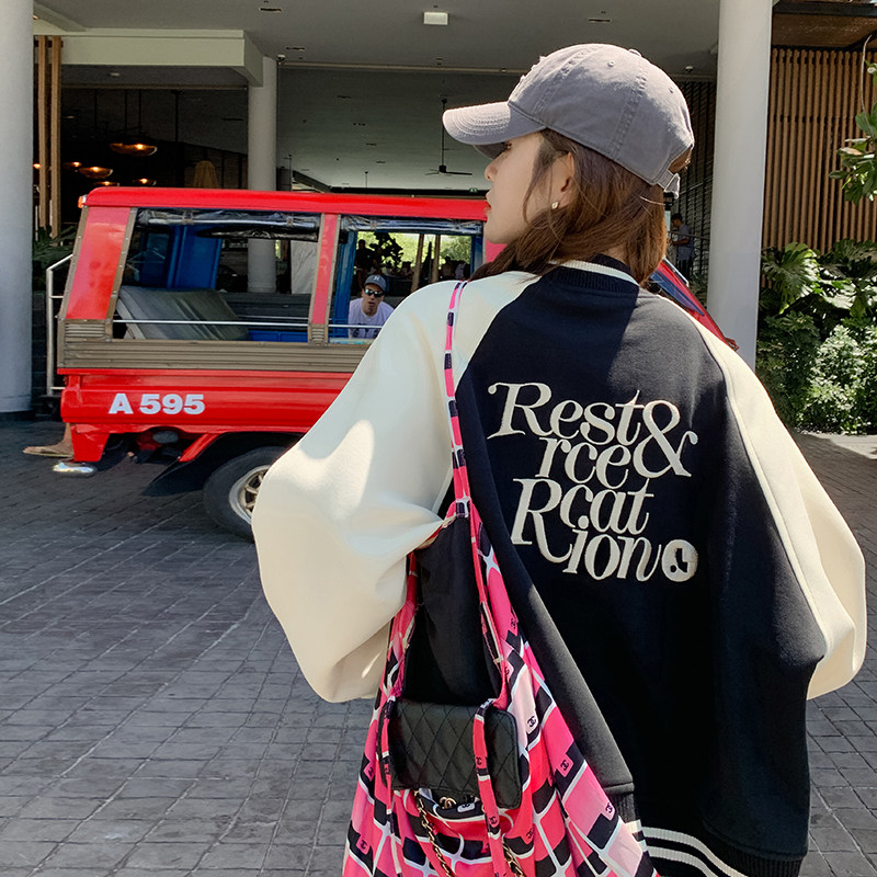 25秋档口现货！！刺绣撞色棒球服257-58251-P145K198,女装短外套,浙宝257