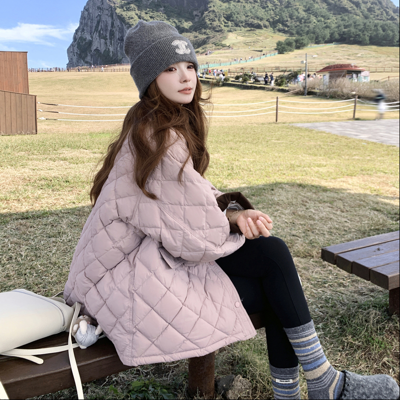 @25冬新款菱格棉服5天出货韩系格子绗线棉服257-58373-P195K278，女装棉衣/棉服，浙宝257