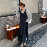 现货！休闲条纹牛仔背心连衣裙257-58527-P175K238，女装套装/套裙，浙宝257