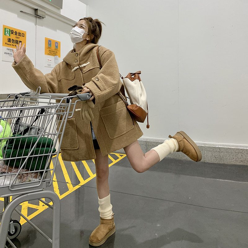已出货！好数据！牛角扣夹棉呢大衣257-58327-P175K268,女装毛呢外套,浙宝257