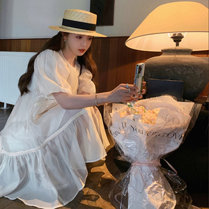 网纱公主蓬蓬连衣裙女2025夏季新款法式高级感甜美减龄娃娃短裙子