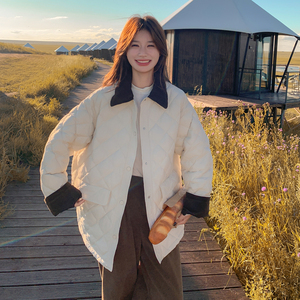 已出货新款菱格棉服韩系格子绗线棉服257-58373-P195K278