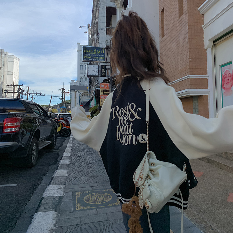 25秋档口现货！！刺绣撞色棒球服257-58251-P145K198,女装短外套,浙宝257