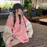 档口现货！粉色学院风棒球服字母刺绣撞257-58250-P135K188，女装短外套，浙宝257