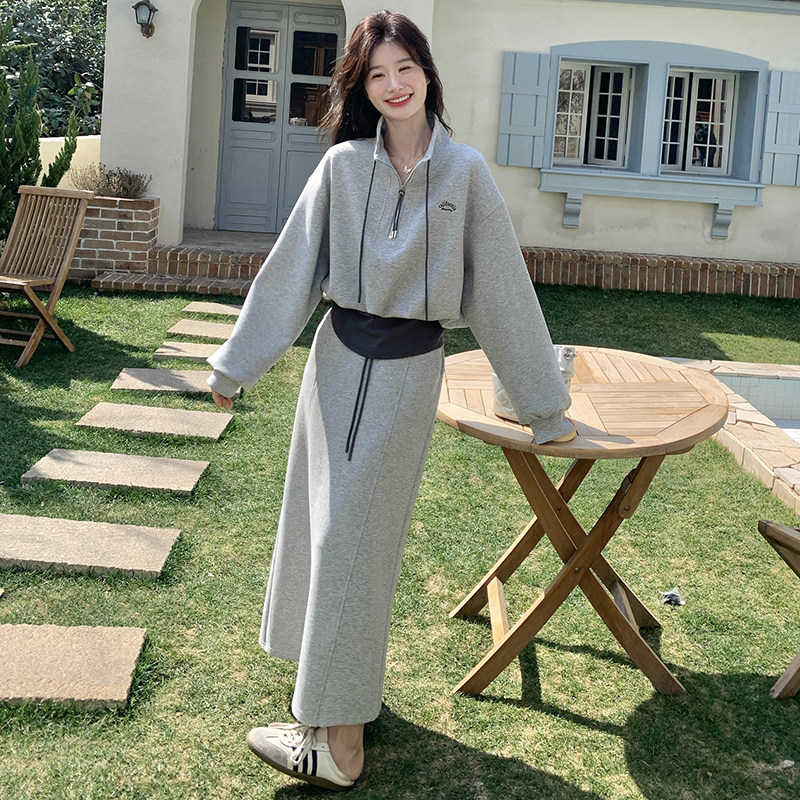 学院风穿搭蝴蝶结卫衣套装女春秋2025新款超火好看高级感两件套装,女装套装/套裙,浙宝257