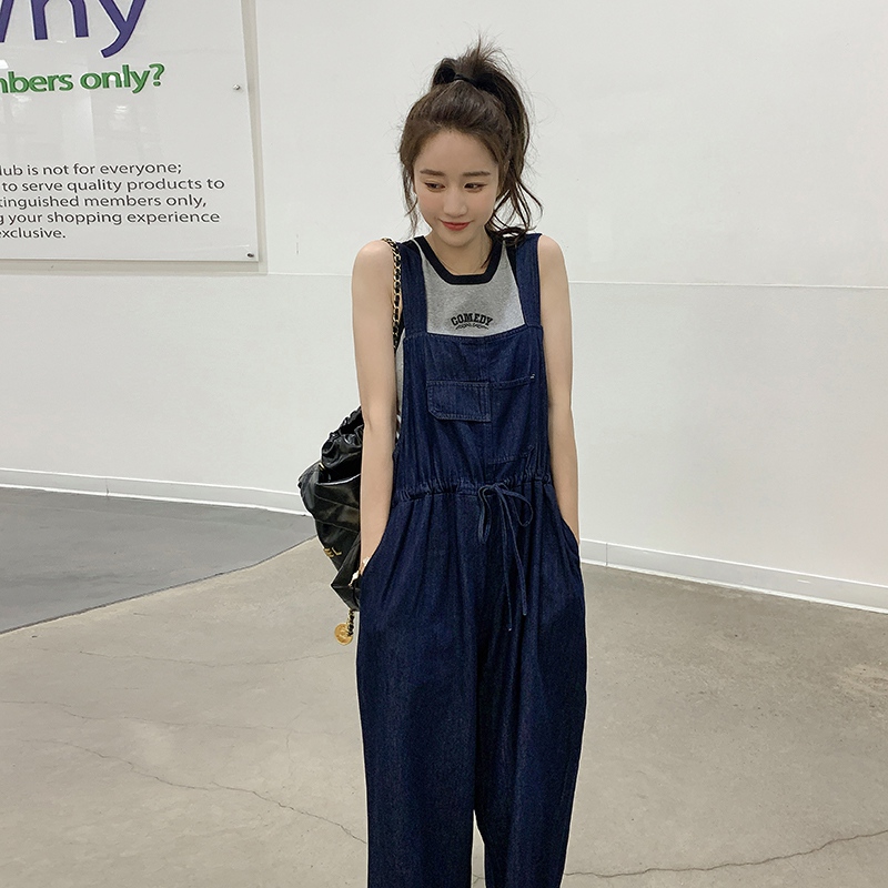 已出货！夏款新款水洗宽松牛仔背带裤257-58266-P115K168，女装牛仔裤，浙宝257