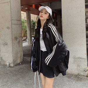 @【新款 出货】撞色皮衣外套棒球服257-58308-P155K208图片
