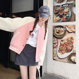 撞色拼接刺绣黑色棒球服短外套女春秋2025新款夹克上衣巨好看流行，女装短外套，浙宝257