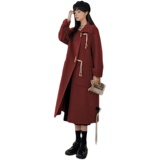 现货主推！【加加厚呢大衣】！韩版牛角扣P185K268，女装毛呢外套，浙宝257