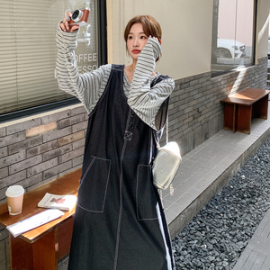 松弛感减龄T恤设计感套装女2025秋季新款显瘦明线背心裙淡人套装图片